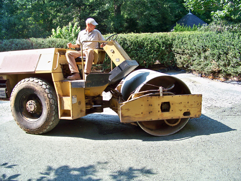 a drum roller was used for proper compaction