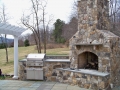 built-in grill and bluestone counter