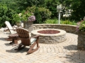 segmental seat wall and gas fire pit