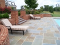 completion of the brick walls and bluestone pool patio